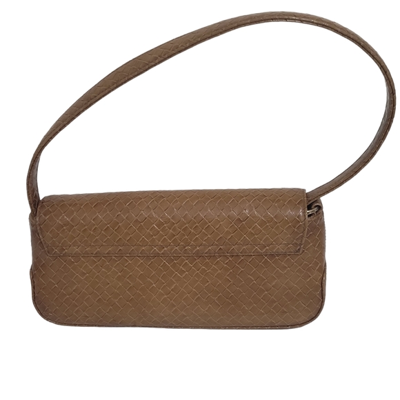 Liz Claiborne Purse Shoulder Bag Weave Pattern Leather - Picture 4 of 9